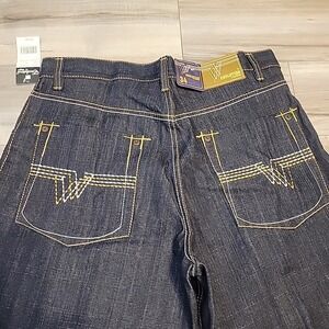 Evolution In Design Shorts Mens 34 Blue Brown Denim Baggy Skater  Streetwear NWT